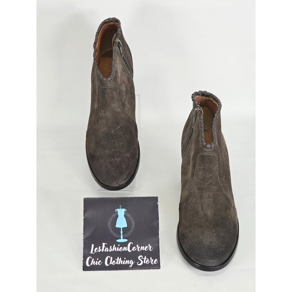 Frye Women's Smokey Gray Suede Nora Whipstiched Ankle Bootie Size 9.5 180 - Picture 2 of 16
